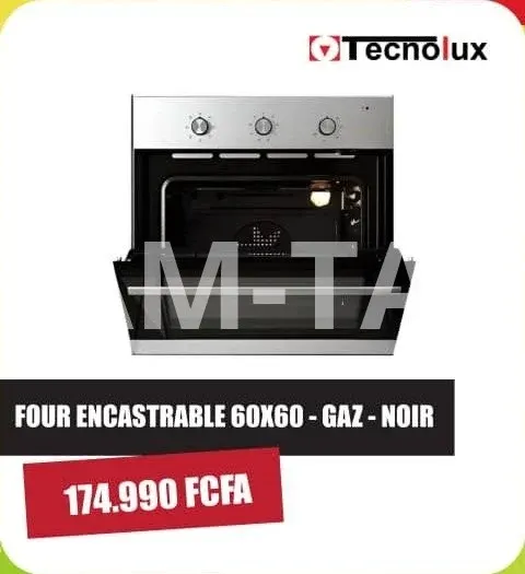 Four Encastrable Tecnolux - 60x60 Gaz - Noir