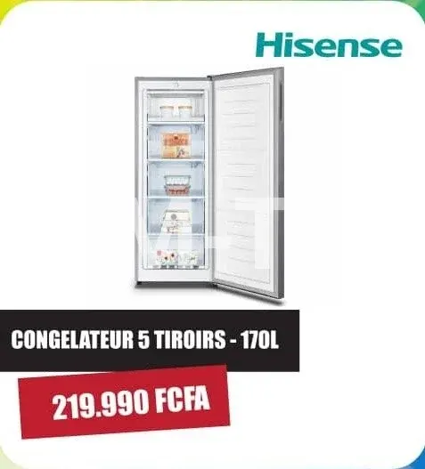 Congélateur Vertical Hisense - 5 Tiroirs - 170L