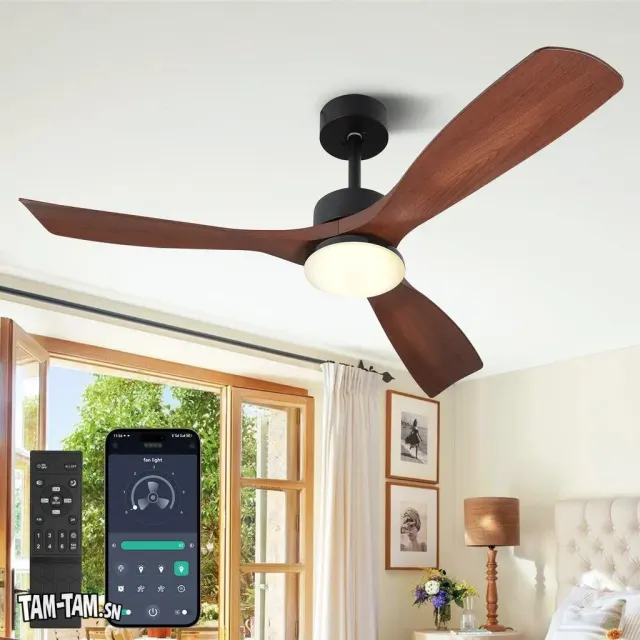 Ventilateur de plafond LED avec lumière 132 cm