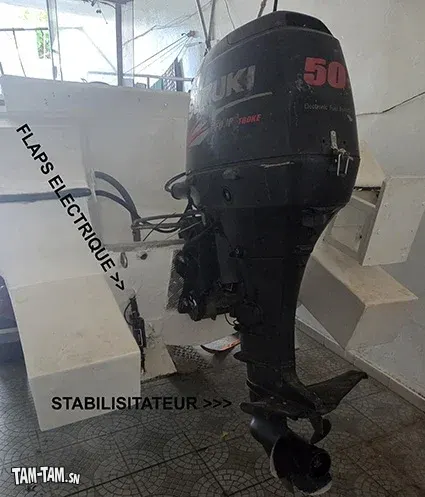 Bateau moteur open 4,5 m blanc / Bleu MOTEUR 50CV