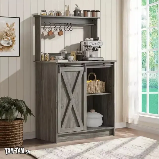 Meuble de café rustique gris