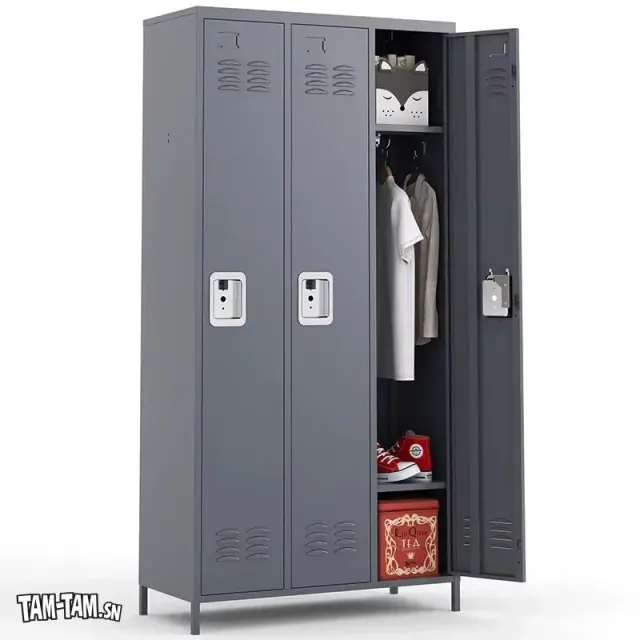 Armoire casier en métal à 3 portes
