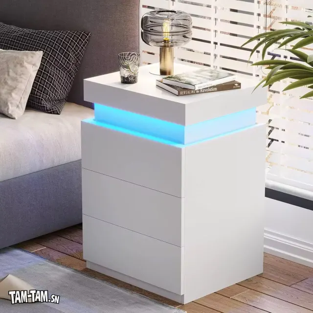 Table de chevet blanche