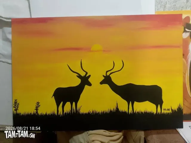 Sérénité de la Savane au Coucher de Soleil