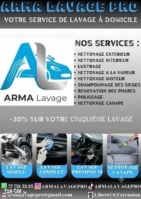 Service de lavage voiture mobile & Canapé