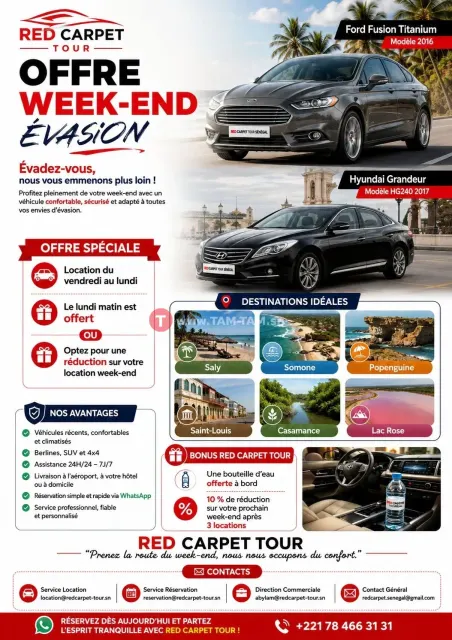 OFFRE WEEK-END ÉVASION – RED CARPET TOUR