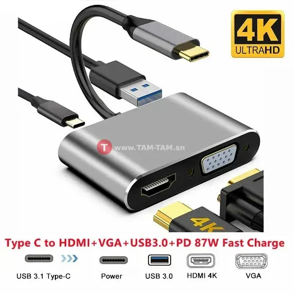 R SCAR RS-TCHDUSB4IN1 USB Type-C to Type-C – HDMI