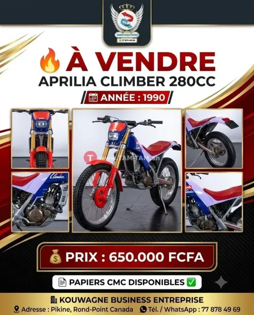 Moto Aprilia Climber 280cc à vendre 🔥