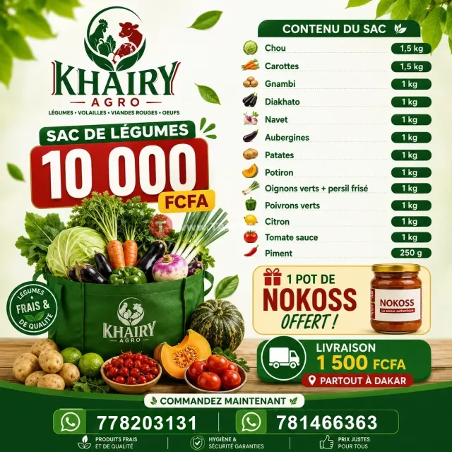 Sacs de légumes frais & Jus naturel Khairy