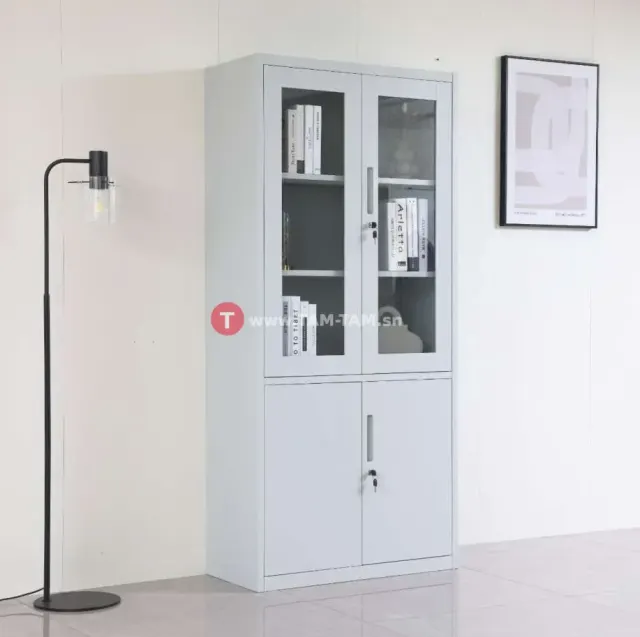 Armoire métal  2 portes semi vitrine