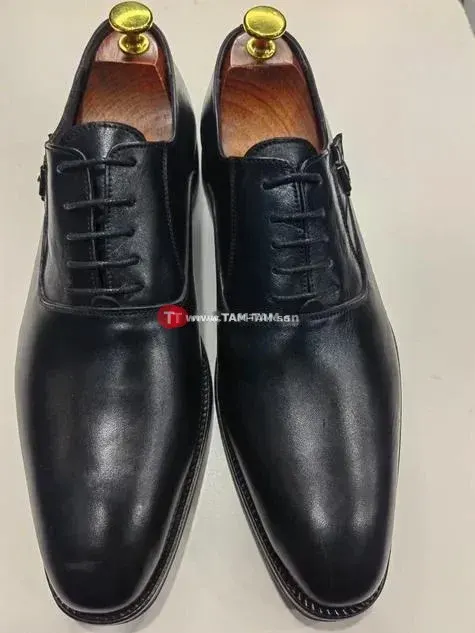 Chaussures cuir noir homme élégantes lacets boucle
