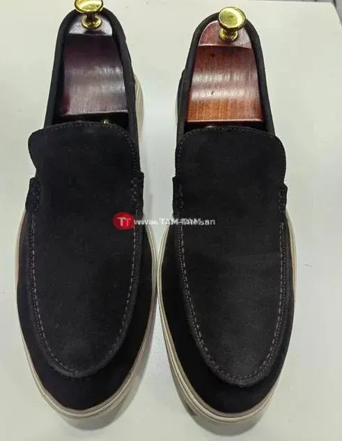 Mocassins daim LORO piana confort élégance classique