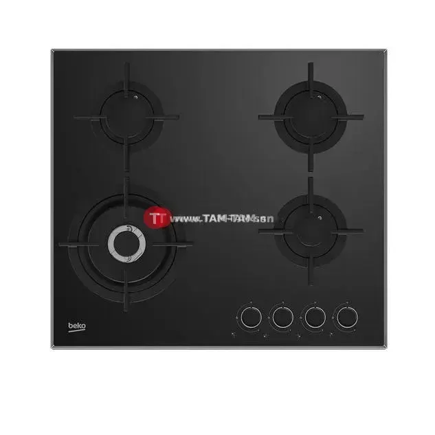 Beko plaque gaz 4 feux encastrable noire