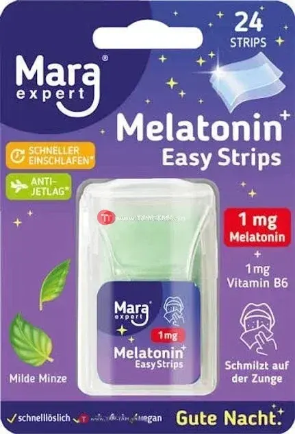 Mara Expert Mélatonine 1mg + B6 24 strips menthe