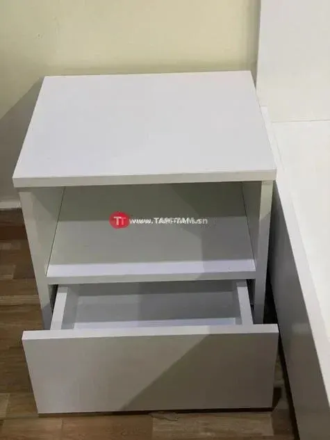 Lit et 2 commodes blanc