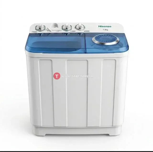Hisense lave-linge semi-automatique 7.5kg blanc bleu