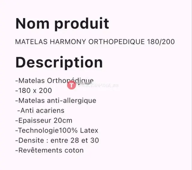 Matelas orthopédique 180/200