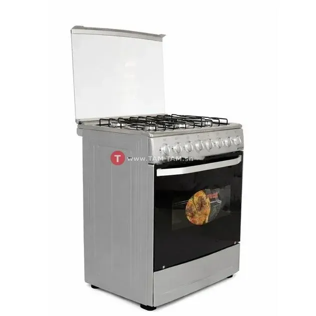 CUISINIERE ASTECH 6FEUX 80X60 A GAZ AVEC FOUR A GAZ INOX m
