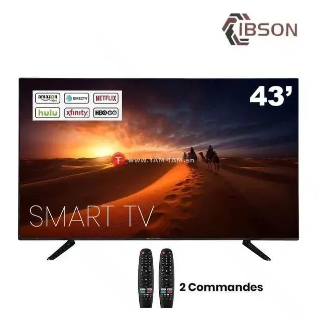 Smart tv IBSON 43 pouces 2 COMMANDES + VOICE CONTROLE