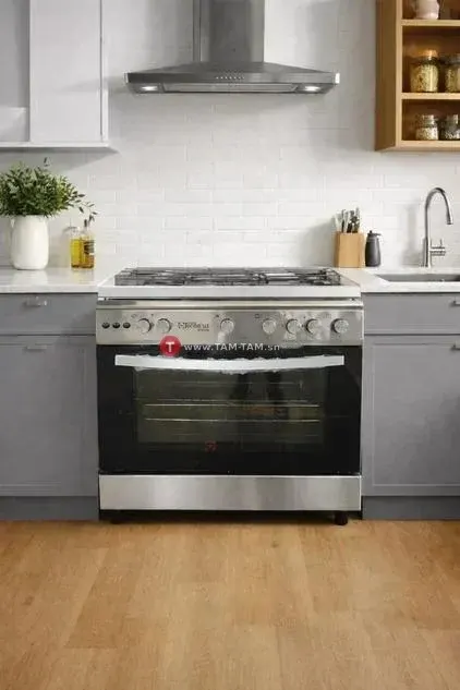 CUISINIERE TECNOLUX 5FEUX 90X60 A GAZ INOX TEC90