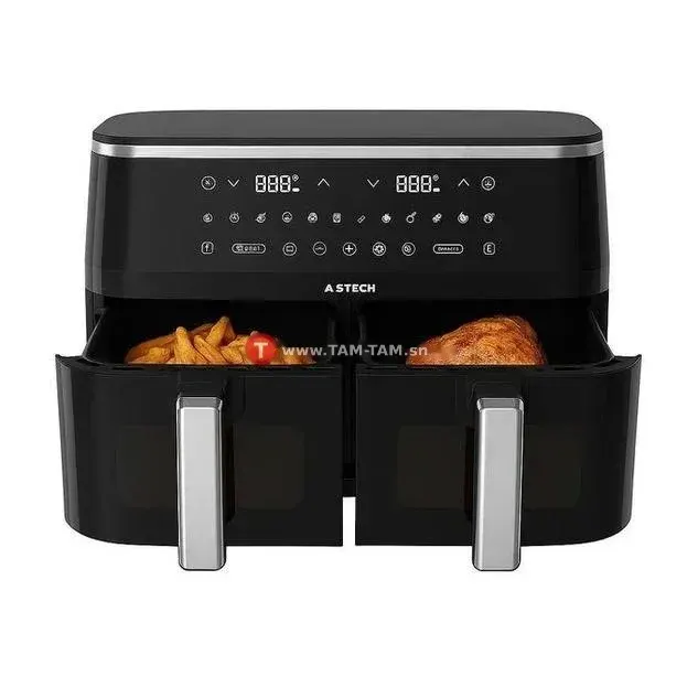 Air Fryer Astech double compartiment noir