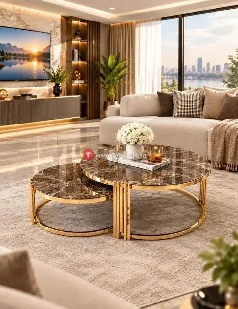 TABLE BASSE ENSEMBLE 2PIECES 80X60CM