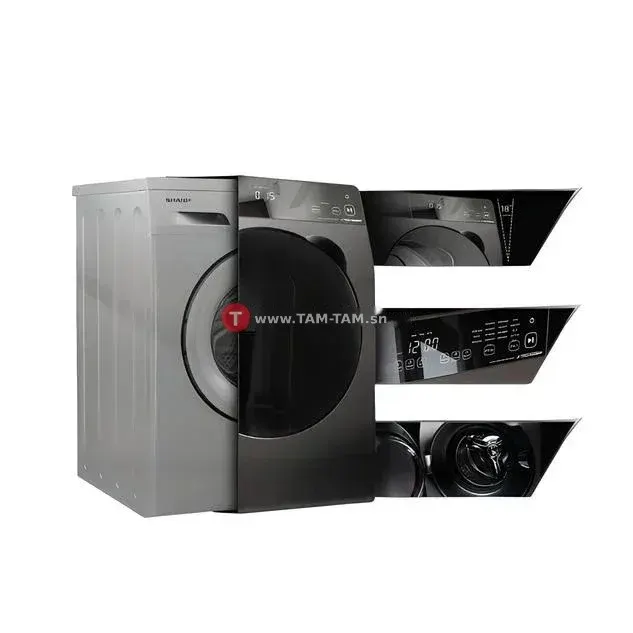 MACHINE A LAVER SHARP 12KG PRO INVERTER GRIS NOIR