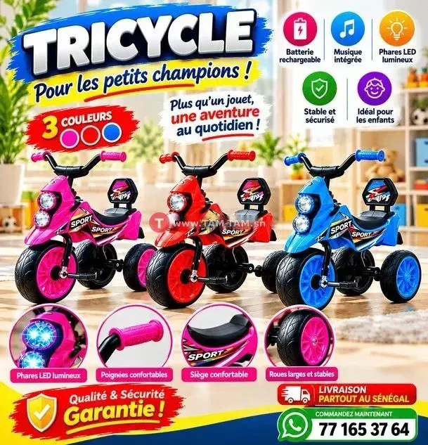 VELO enfant avec musique et phares LED