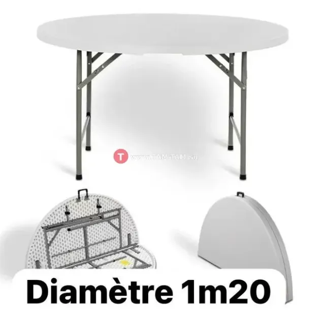 TABLE PLIABLE RONDE 1.20M