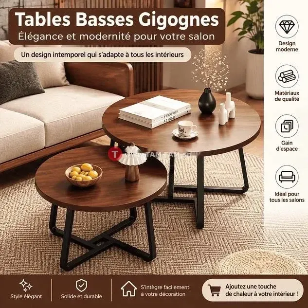 tables basses gigognes rondes