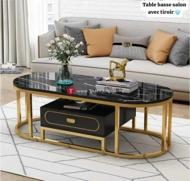 Table basse de salon design marbre