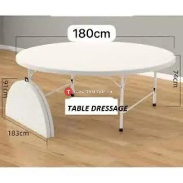 Table ronde Idéale pour 10 à 12 personnes