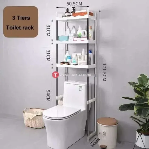 Étagère WC 3 niveaux gain de place