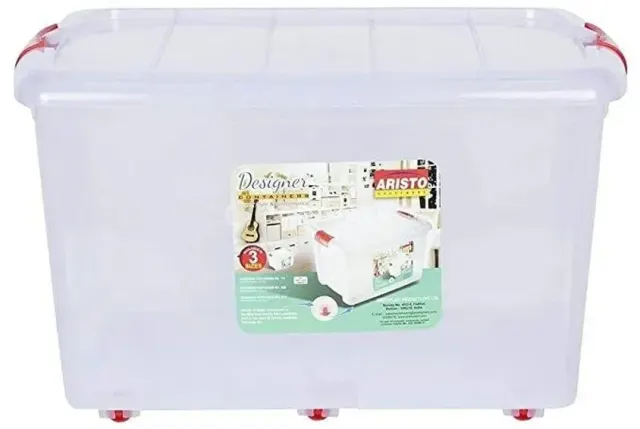 Bac De Rangement Plastique 70L Avec Roulettes