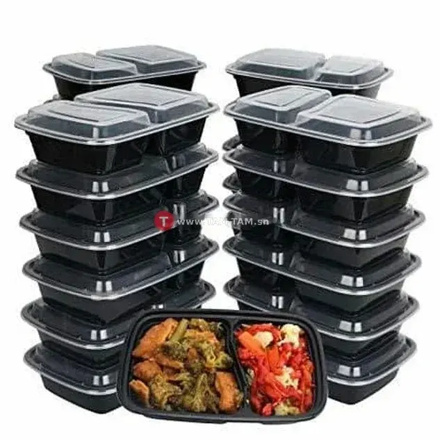 Lot de 50 Barquette – 2 Compartiments