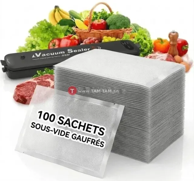 100 Sacs Sous Vide Gaufrés 17x25 cm