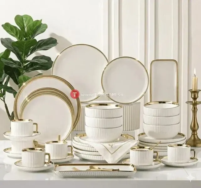 Service de Table Chic 32 Pièces en Porcelaine