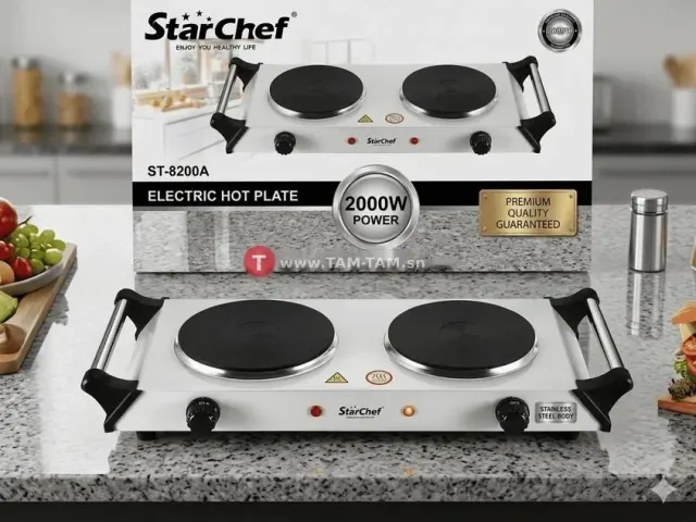 Réchaud Électrique Double StarChef 2000W