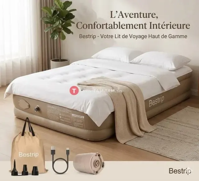 Matelas Gonflable 1 Place Pompe Intégrée