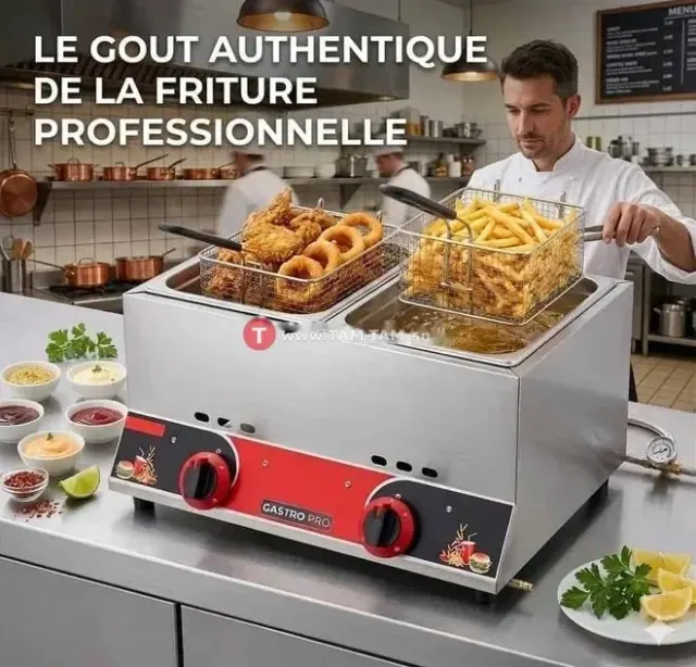 Friteuse à Gaz Professionnelle Double Bac