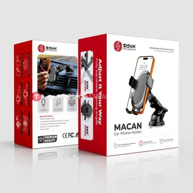 Support téléphone voiture ventouse et clip Synk Macan