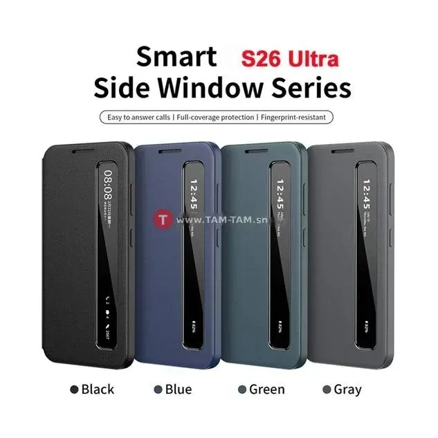 Coque Samsung Galaxy S25 S26 Ultra à rabat Smart View