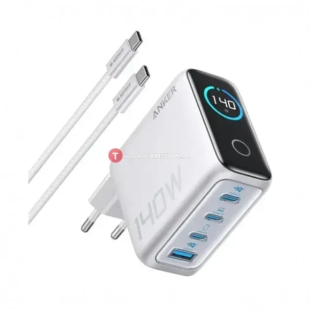 Chargeur Anker 140 W MacBook, 4 ports PD 3.1 & câble USB-C