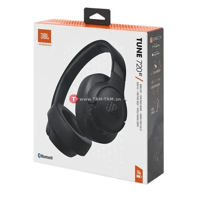 Casque Sans-Fil JBL Tune 720BT Son Pure Bass, Autonomie 76H
