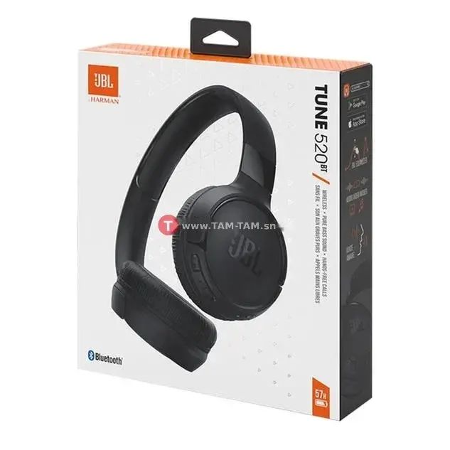 Casque Sans Fil JBL Tune 520BT Son Pure Bass Autonomie 57H