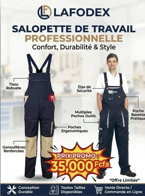 Salopette LAFODEX bleu marine foncé/gris, taille 4