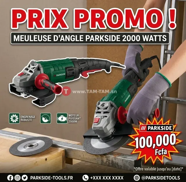 Meuleuse d'angle Parkside 2000W PWS 230 D4 6500 tr