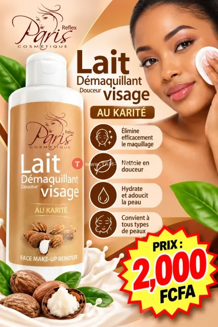 Lait Démaquillant Douceur Visage au Karité
