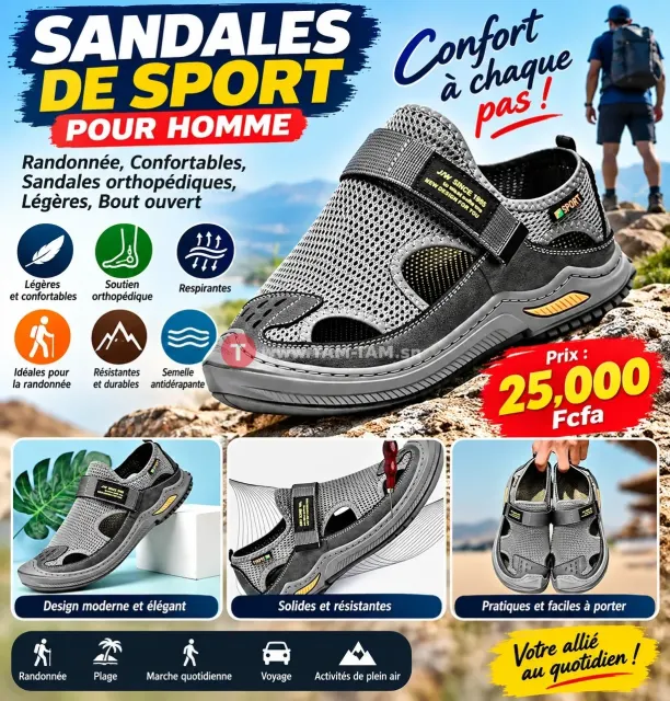 Sandales de sport pour homme, confortables,orthopé