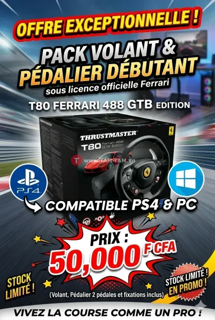 Thrustmaster T80 Ferrari 488 GTB Edition – volant,
